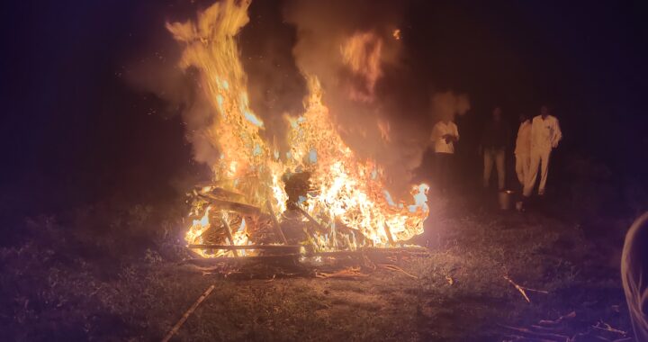 पिरळे येथे एन डी एम जे कडून स्मशानभूमीची मागणी